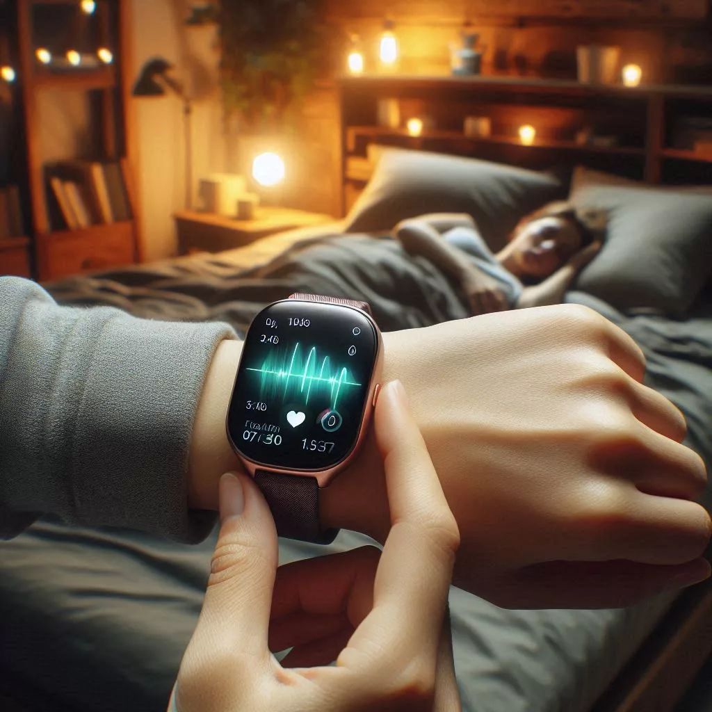 a person using a sleep tracking watch